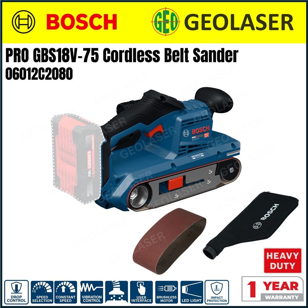 Bosch 18V PRO GBS18V-75 Cordless Belt Sander 06012C2080