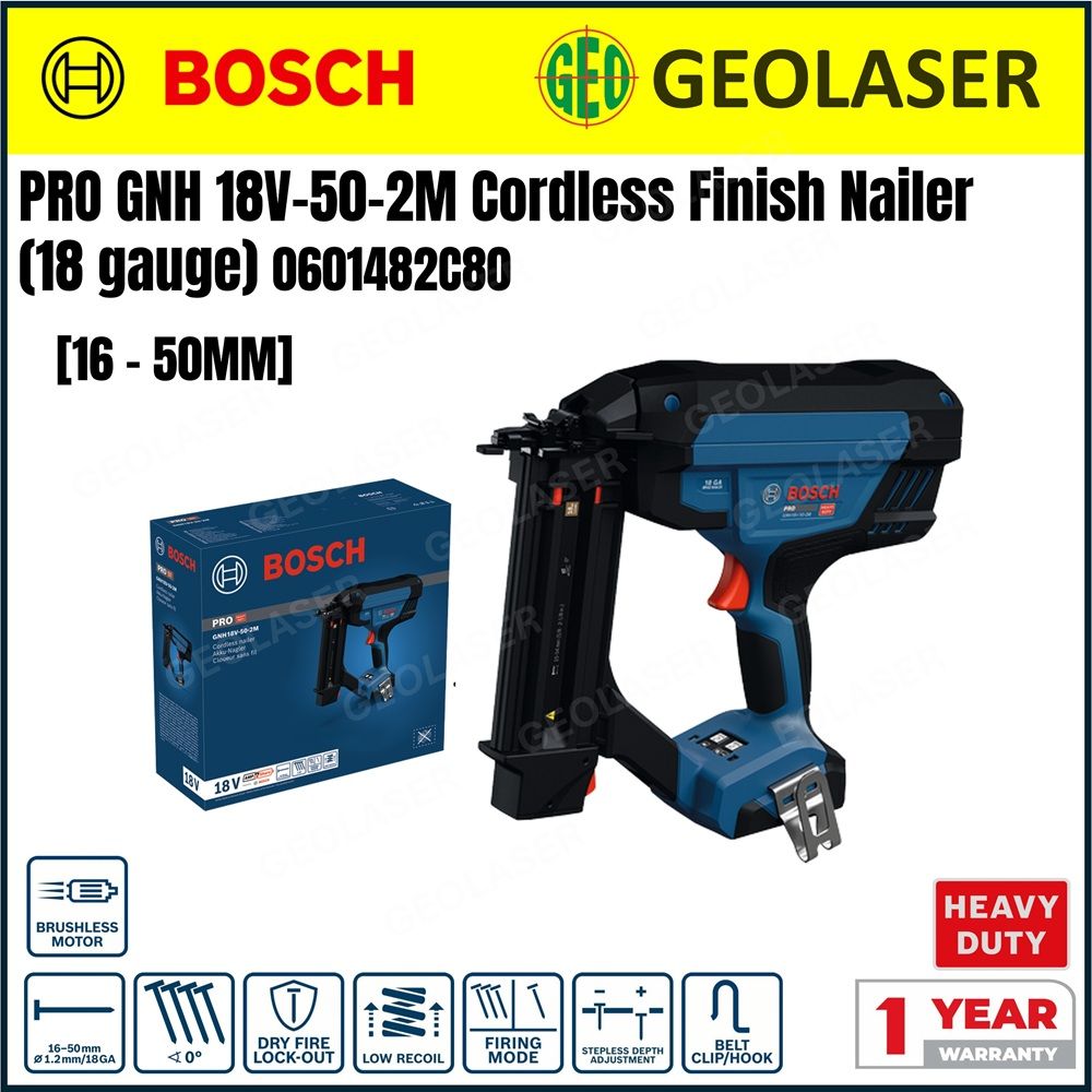 Bosch Pro 18V GNH 18V-50-2M Cordless Finish Nailer  (18 gauge) 0601482C80