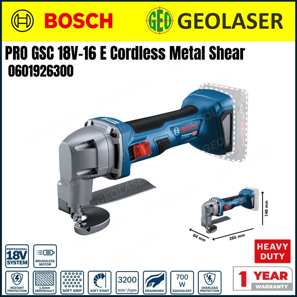 Bosch 18V PRO GSC 18V-16E Cordless Metal Shear 0601926300