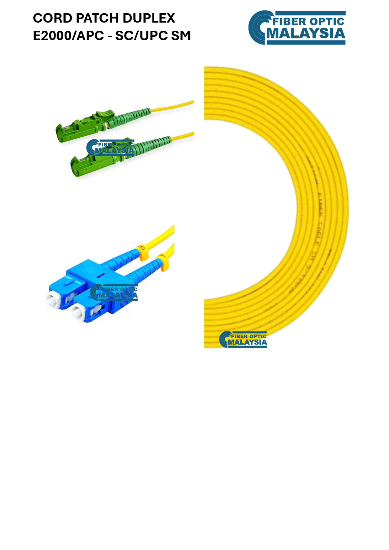 AZTEL CORD PATCH E2000/APC - SC/UPC SM 3.0MM 10M DUPLEX PATCHCORD