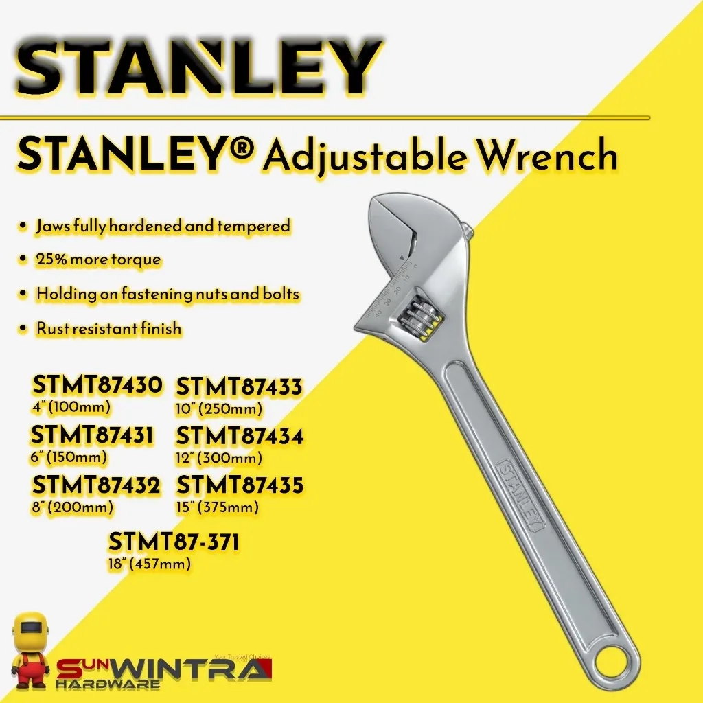 STANLEY ADJUSTABLE WRENCH 4INCH - 18INCH #STMT87430-STMT87434-87-371-S