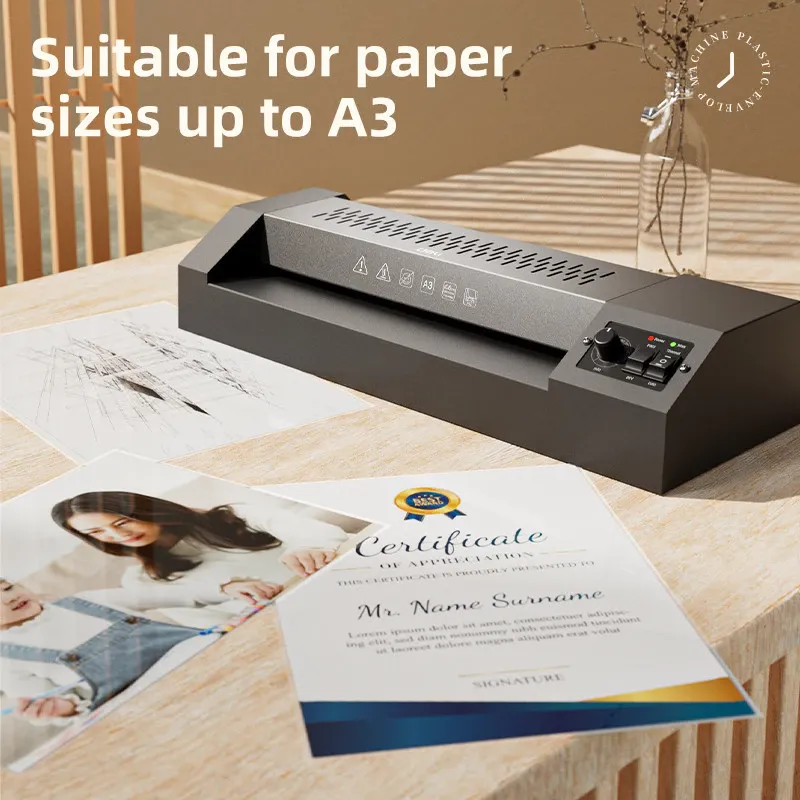Deli Heavy Duty Laminator Machine Mesin Laminate Hot/Cold Laminating (50-175mic - Supports Up to A3)