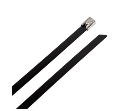 Black Coated Stainless Steel Ladder Cable Tie Cable Tie (Black) 10 inch (254 mm) 1 Pack - 100 pcs